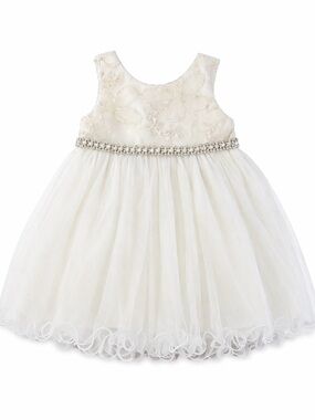 American Princess • NWT Ivory Tulle Party Dress with Beaded Waist